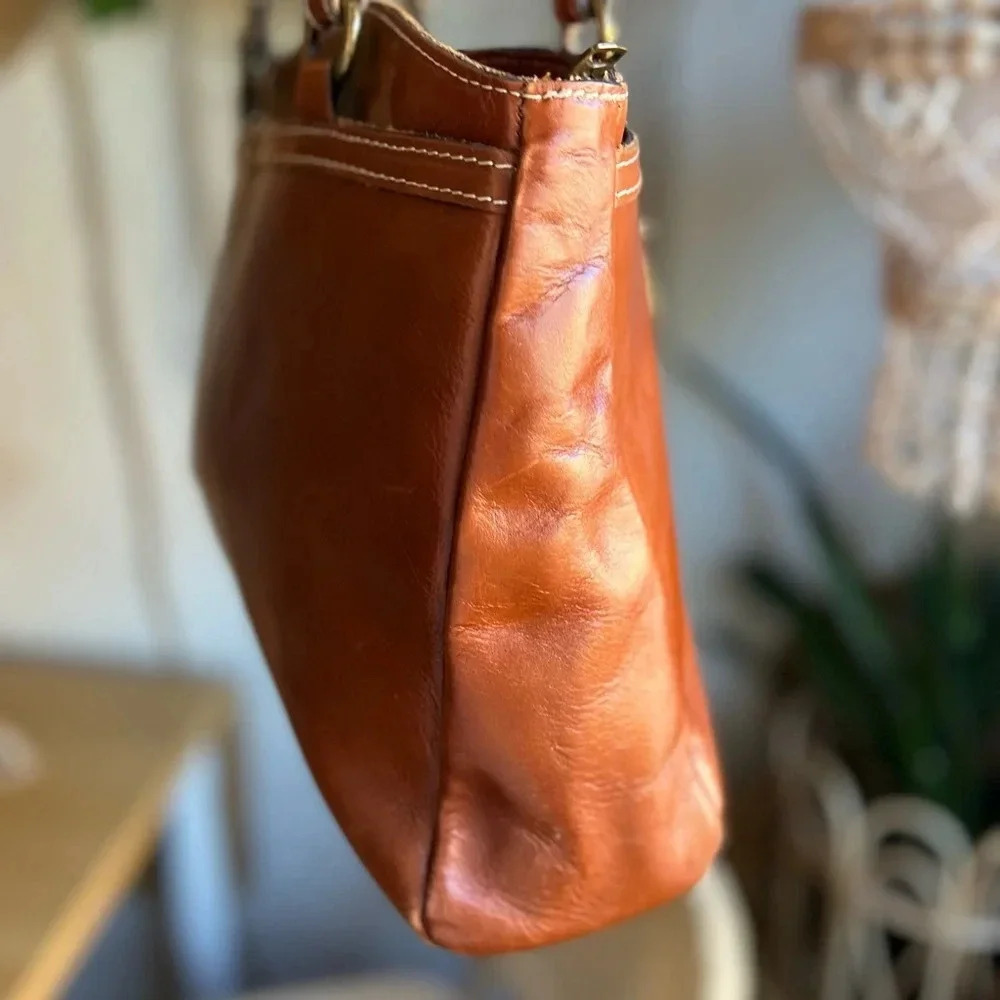 Patricia Nash Heritage Collection Tan Leather Poppy Tote Bag Shoulder Handbag - Picture 8 of 16